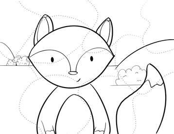 Free Fox Coloring Page and Puzzle Page - On Sunset Lane
